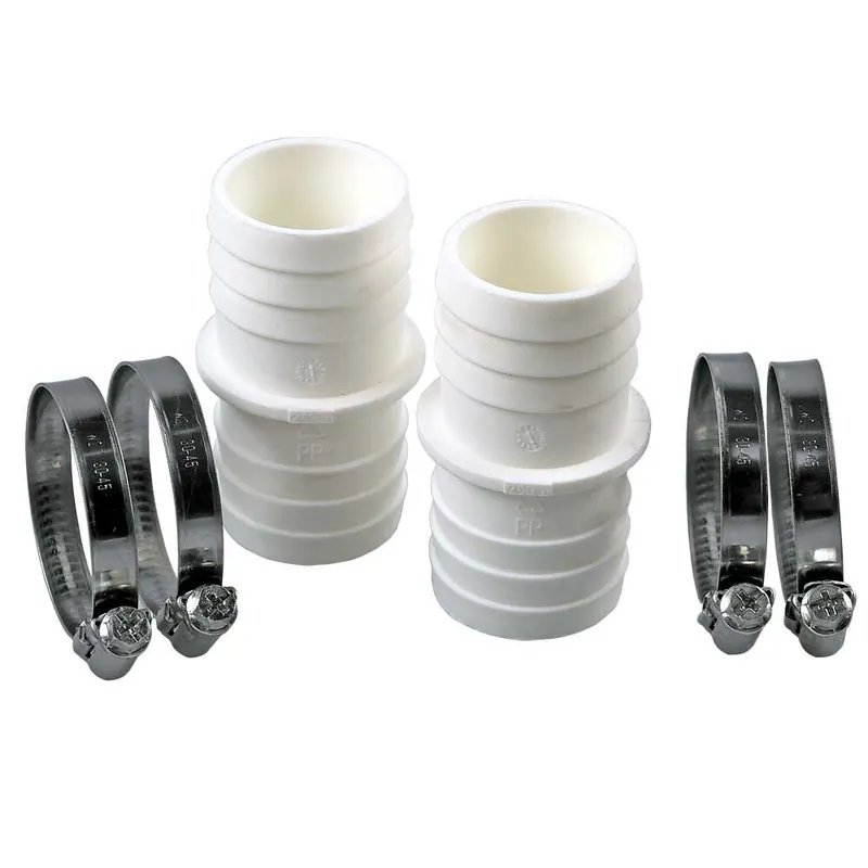 2 Stk. Schlauchverbinder Ø 32/32mm + 4 Edelstahlschellen Preiswert
