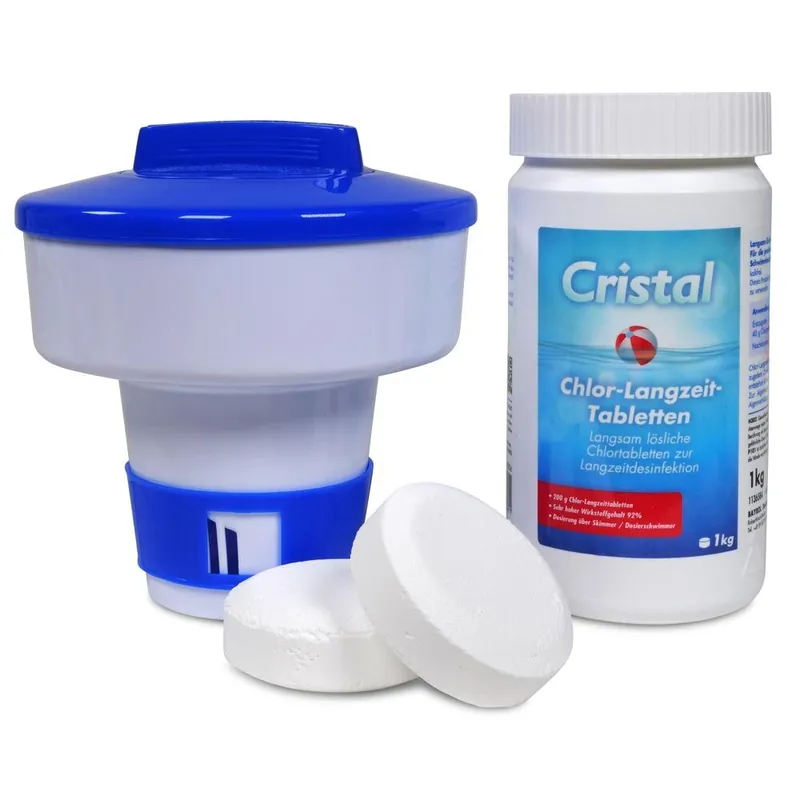 CRISTAL Chlor-Langzeit-Tabletten (200g) 1,0 kg + Chlordosierer Online Kaufen