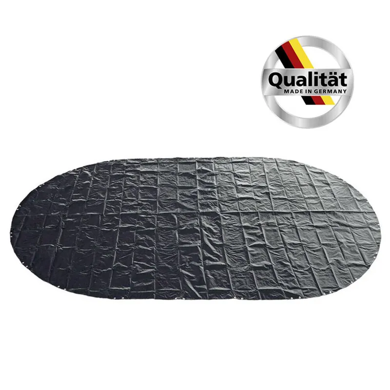 Preiswert Premium 7,37 x 3,60 m Ovalbecken Poolabdeckung 200g/m² blau/schwarz