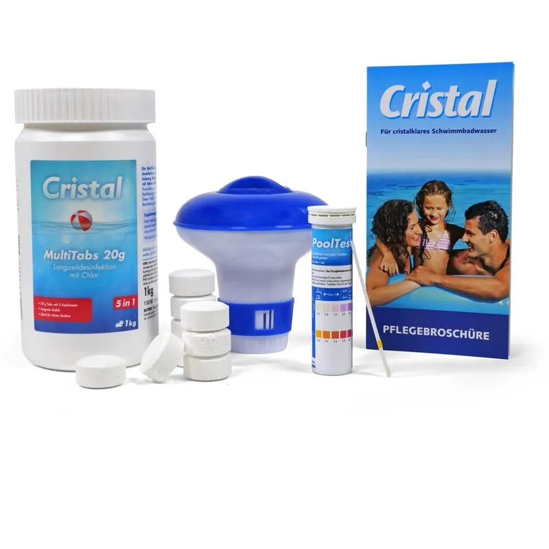 CRISTAL SET MultiTabs Chlor 5 in 1 (20g), Chlordosierer + Teststreifen Angebot