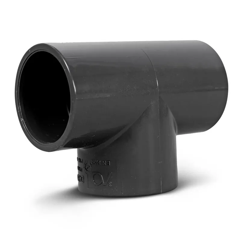 Ausverkauf PVC T-Stück 90°, 3x Klebemuffe, 63 mm