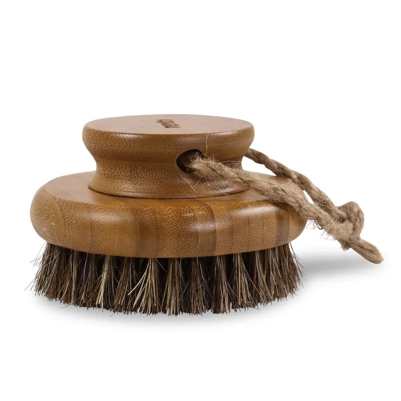 Rento Körperbürste Bambus mit Naturhaar - rund Knallerangebot