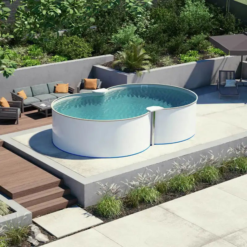 Achtform Pool, Folie sandfarben 3,00 x 4,70 m 1,20 m Nur Heute