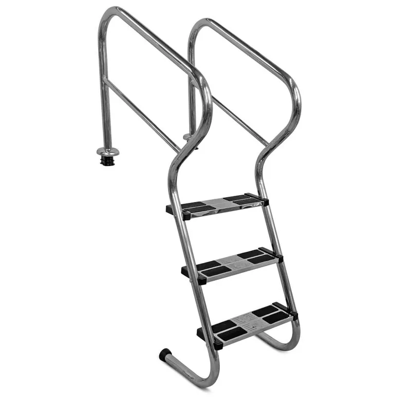 Rabatt IDEAL Treppenleiter mit Sicherheitsstufen V2A 3-stufig bis 1,20m Beckentiefe
