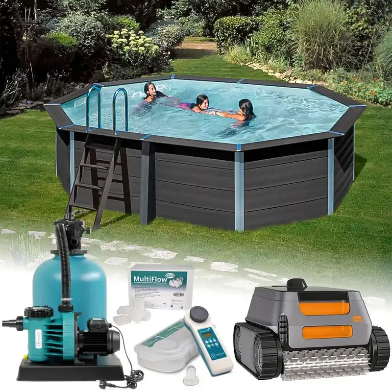 Schnäppchen Edition ''CLEAR''> Composite Ovalpool 5,24 x 3,86 x 1,24 m