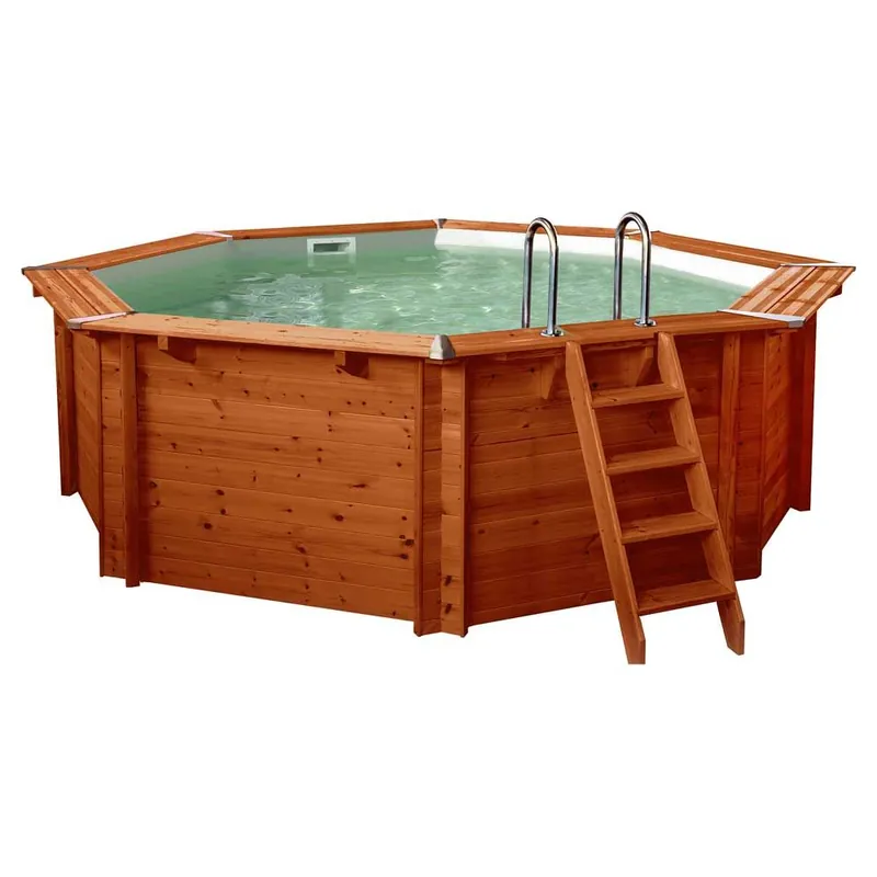 Sumatra rund 8-Eck Massivholzpool 5,30 x 1,38m Versand Am Gleichen Tag