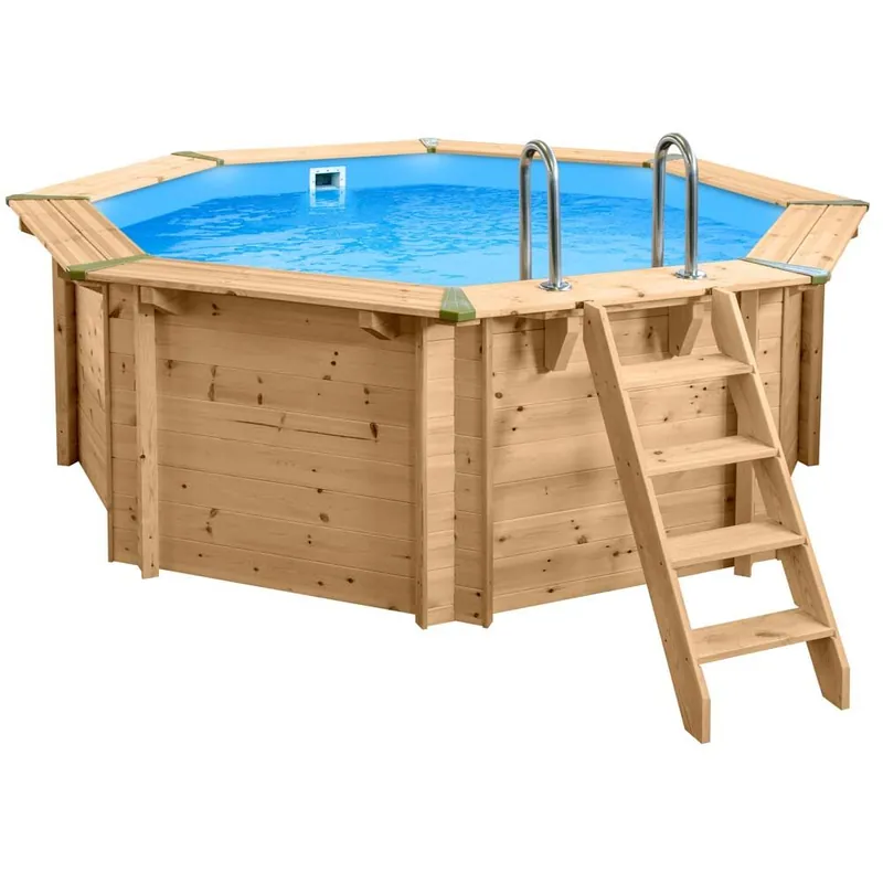 Holzpool Bali 8-Eck Massivholzpool 3,55 x 1,16 m Sichere Zahlung