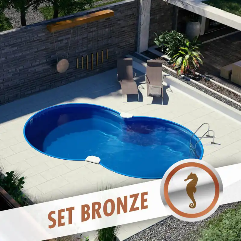 Achtform-Set BRONZE 6,25 x 3,60 x 1,35 m, Folie blau 0,80 mm, eingelassen Abverkauf
