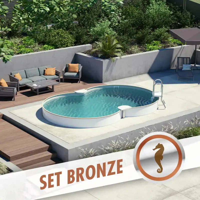 Achtform-Set BRONZE 4,70 x 3,00 x 1,20 m, Folie sand 0,80 mm, teileingelassen Günstig