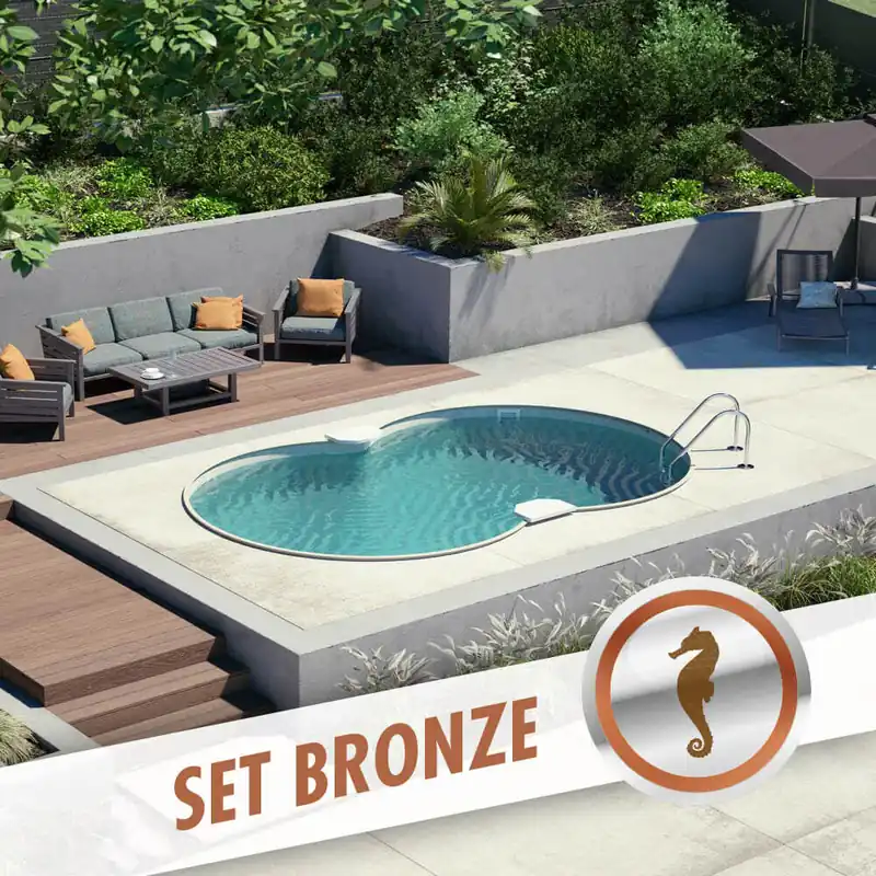 Achtform-Set BRONZE 5,25 x 3,20 x 1,35 m, Folie sand 0,80 mm, eingelassen Top-Seller