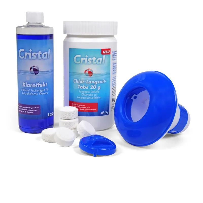 CRISTAL Chlor-Langzeit-Minitab 20g, Dosierschwimmer + Klareffekt Knallerangebot