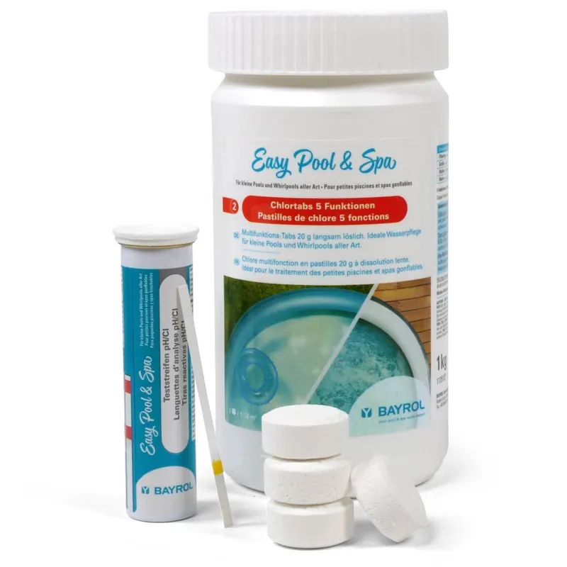 BAYROL Easy Pool & Spa Chlortabs 5 Funktionen + Teststreifen Beliebt