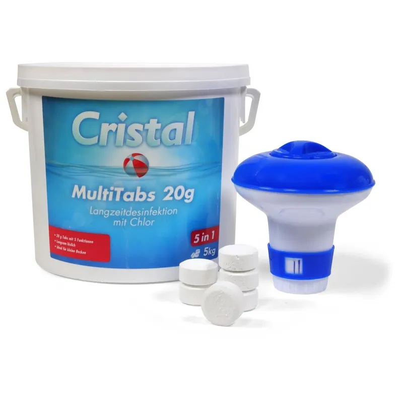 CRISTAL MultiTabs Chlor 5 in 1 (20g) 5,0 kg + Chlordosierer Sale