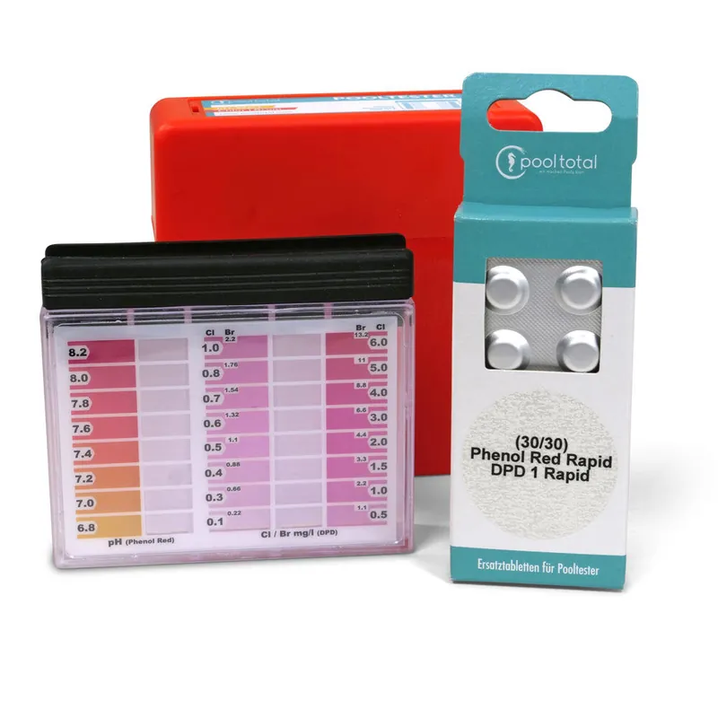 Top-Angebot SET> Pooltester ''PRO'' Chlor, Brom/pH + Refill