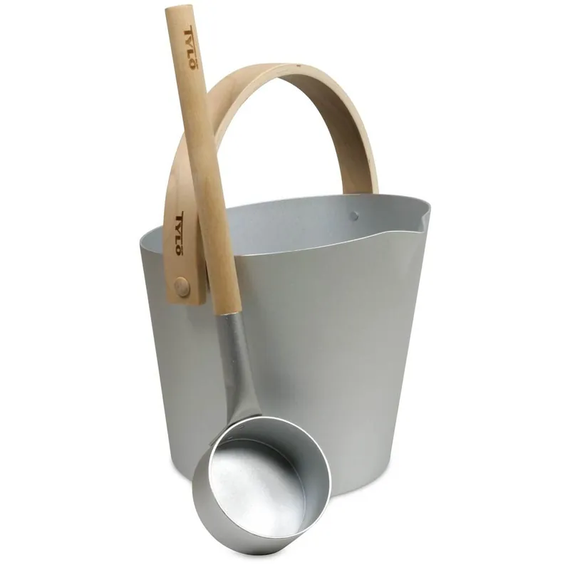 Bestpreis SET> Tylö Saunakübel + Kelle Silver Grey (2-tlg.)