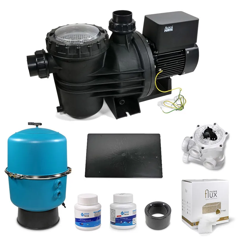 SET AquaForte Touchscreen VSP Pumpe 22,8 m³/h inkl. 2-tlg. Zirkel Filterkessel Top-Seller