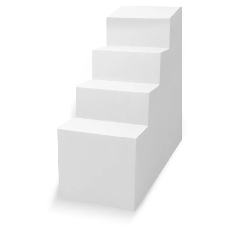 TrendStone Ecktreppe Variofit 118 x 58 cm | H 130cm 4-stufig für Beckentiefe 150cm | Polystyrol | Kunststoffbeschichtung Abverkauf