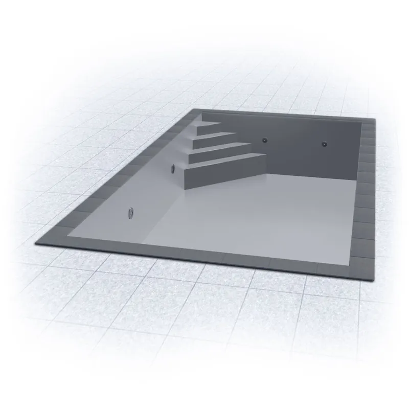 Billig Innenhülle TRENDLINER KB Rechteckb. 700 x 350 x 150 cm | 0,8 mm | hellgrau | für Treppe Oblique links