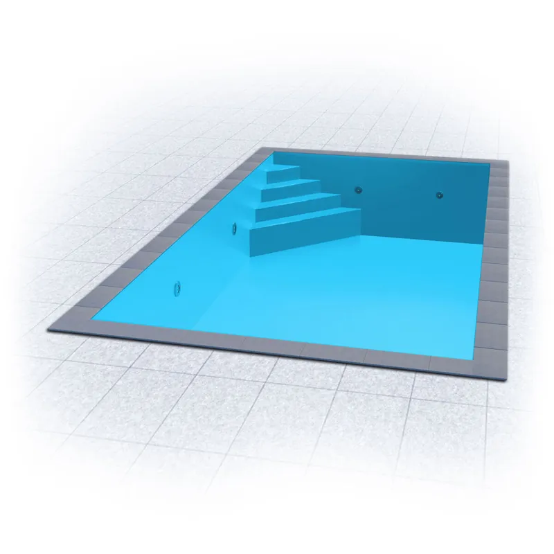 Saisonangebot Innenhülle TRENDLINER KB Rechteckb. 800 x 400 x 150 cm | 0,8 mm | blau | für Treppe Oblique links
