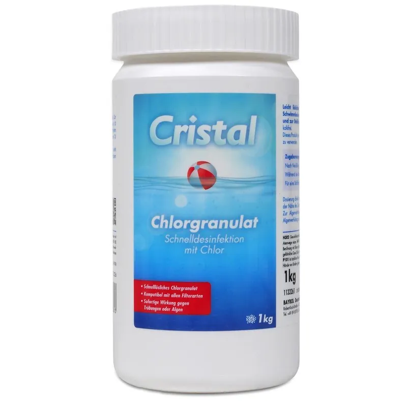 CRISTAL Chlor-Granulat 1 kg für Whirlpool & Spa Markenprodukt