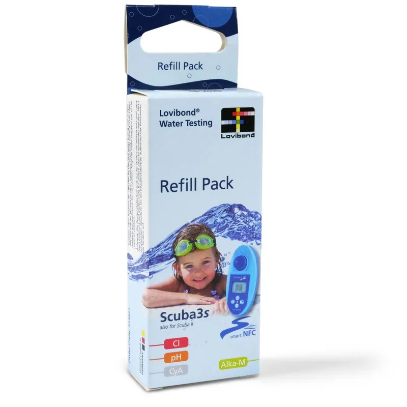 Refill Pack SCUBA II + 3s, Chlor, Brom, pH, CyA, Alka-M Nur Heute