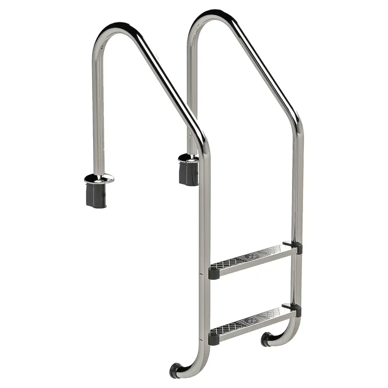 Must-Have Tiefbeckenleiter Edelstahl V2A | Weites Modell 56 | 2 Stufen