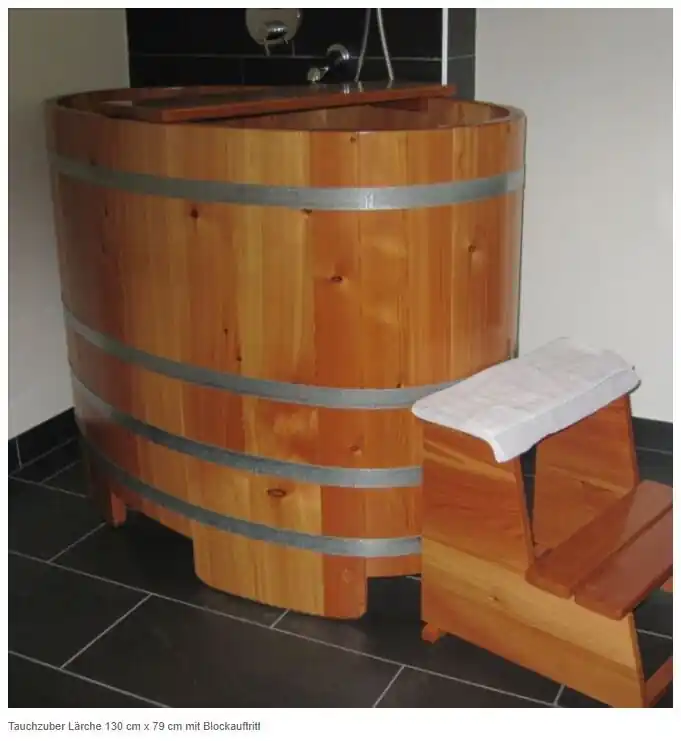 Billig Tauchbottich Tauchbecken Sauna - Tauch & Badebottich Lärche 130x79 cm