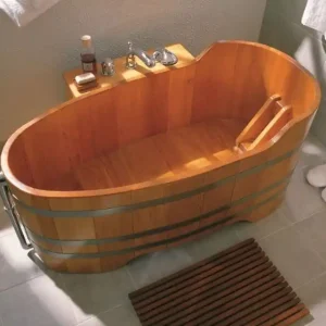 Zertifiziert Holzbadewanne Lärche 167 cm x 73 cm