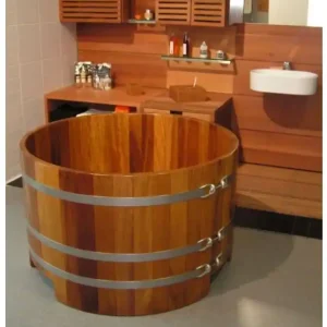 Garantierte Lieferung Holzbadewanne rund Kambala Ø 112 cm