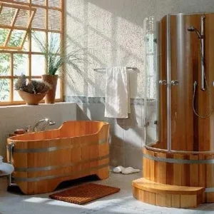 Duschkabine aus Western Red Cedar mit Türe und Kambalaboden Top-Preis