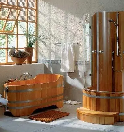 Duschkabine aus Western Red Cedar mit Türe und Kambalaboden Top-Preis