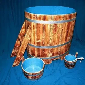 Sauna Tauchbecken Lärche 112 x 79 x 101 (LxBxH) cm geflammt Neue Ware