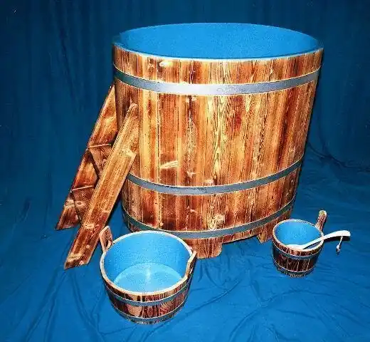 Sauna Tauchbecken Lärche 112 x 79 x 101 (LxBxH) cm geflammt Neue Ware