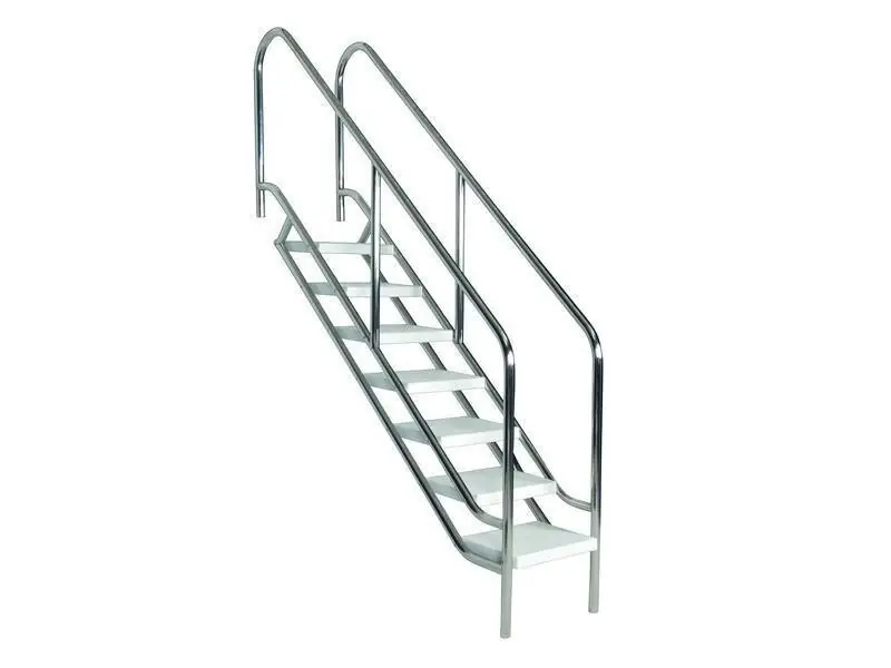 Bestseller Treppe deluxe V4A 7-stufig aus Edelstahl rutschfest