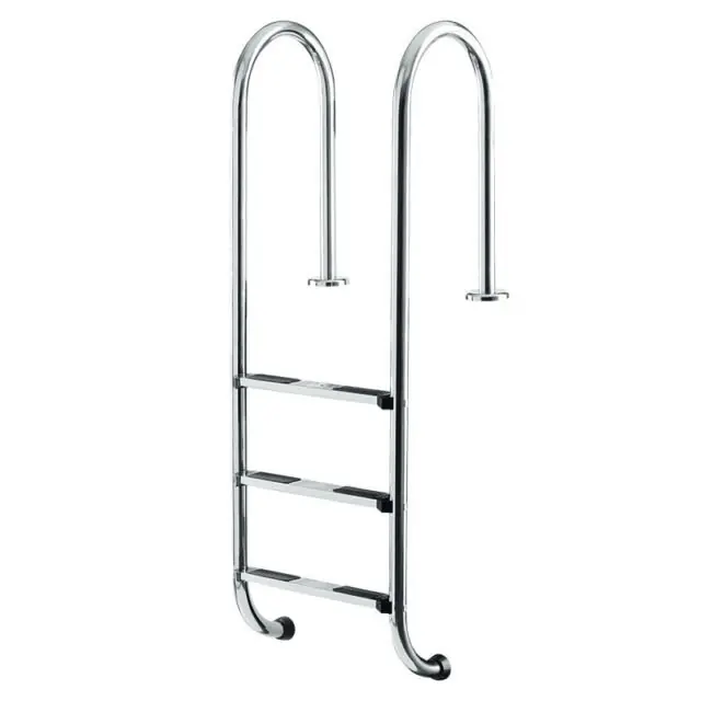 Neuheit Aktion Einbauleiter Edelstahl 3-stufig enger Holm Beckentiefe von 1,0 m V2A Schwimmbad Leiter