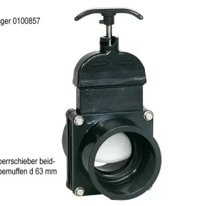Echt PVC Absperrschieber beidseitig Klebemuffen d 63 mm leichtgängig