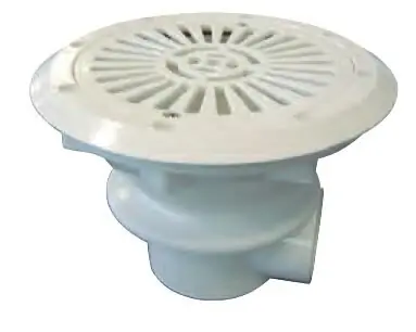 Swim-Tec Kunststoff Bodenablauf rund Ø 200 mm flacher Rost für Beton- Fliesenbecken Zertifiziert