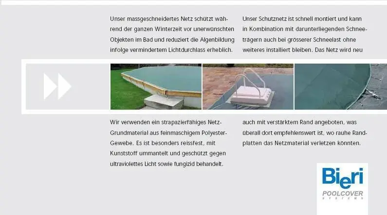 Expressversand Bieri Schutznetz Aufpreis Schrägschnitt