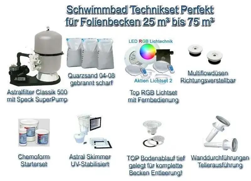 Schwimmbad Technikset Perfekt für Folienbecken Sale