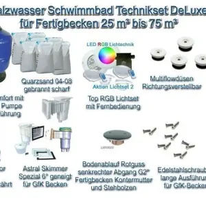 Sonderaktion Salzwasser Schwimmbad Technikset DeLuxe für Fertigbecken