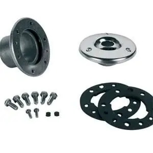 Versand Am Gleichen Tag Einlaufdüse Edelstahl V4A für Folienbecken R 1 1/2" inkl. Dichtung und Schrauben Kugel Ø 20 mm
