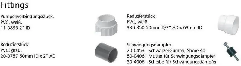 Preis Gesenkt Übergangsfitting PVC 2" ID weiß für Magnaflow Pumpen