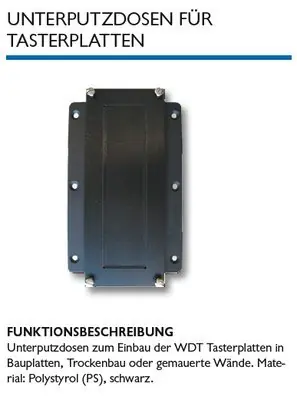 WDT Tastergehäuse 2-fach Unterputzgehäuse Jetzt Bestellen