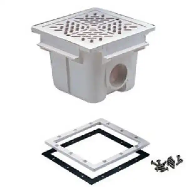 ABS Bodenablauf quadratisch 210x210mm incl. Gitter für Folie Preiswert