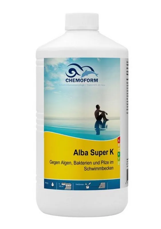 Chemoform Alba Super K 1 l Algenex gegen Algen für Becken mit Gegenschwimmanlage Preis Gesenkt