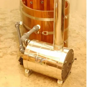 Wochenendangebot Chofu 15 kW + WW K außen stehender holzbeheizter Unterwasserofen Badebottiche