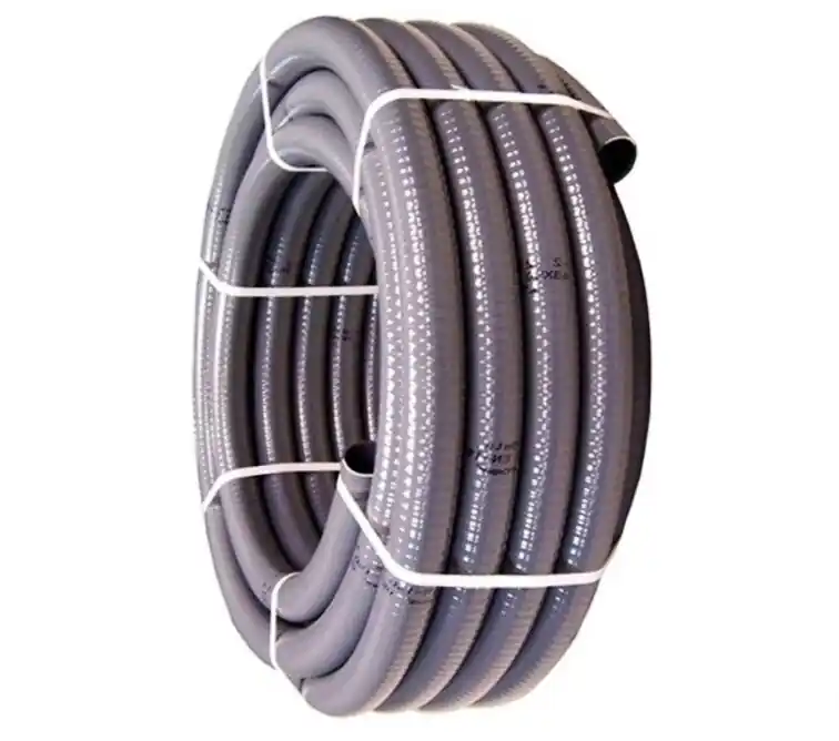 PVC Poolflex Rohr Flexibel d 90 mm grauer Spiral-Klebeschlauch 25 lfm Rolle FlexFit Preiswert