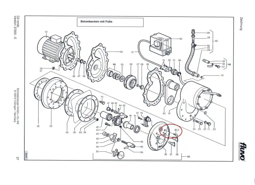 Fluvo Gegenstromanlage C2 - C2G - CG700 Rondo Schlauchkupplung komplett Markenprodukt