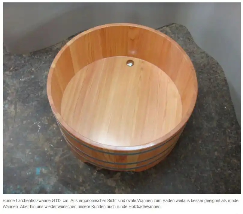 Wochenendangebot Holzbadewanne rund Lärche Ø 82 cm