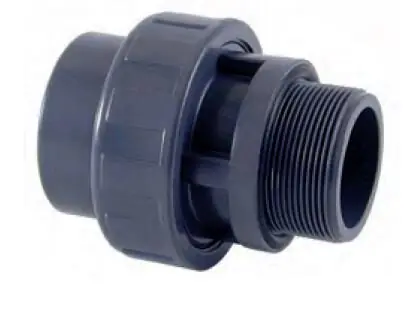 PVC Verschraubung mit O-Ring 50 mm x 1 1/2" mit Klebemuffe und AG Preis Gesenkt